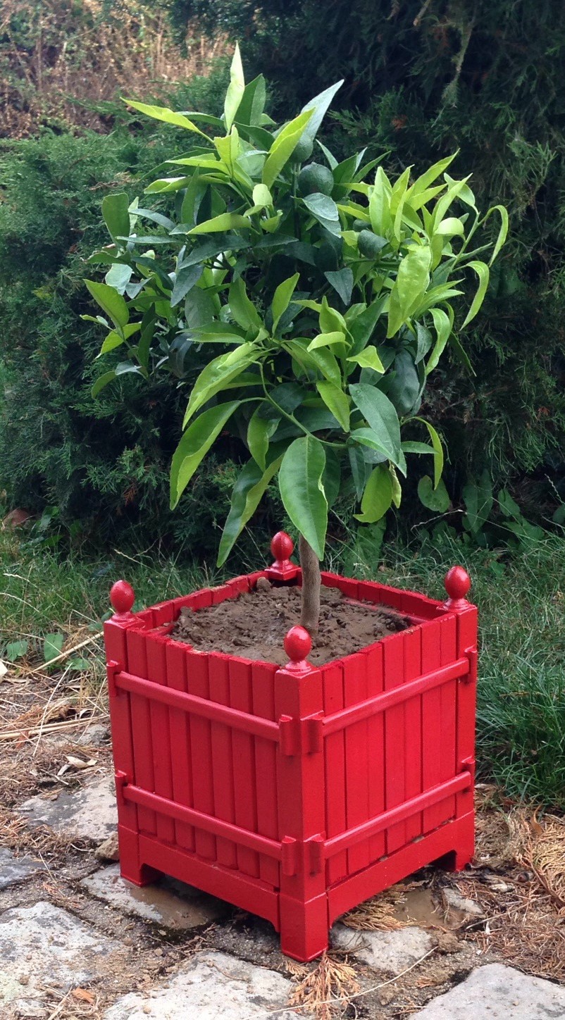 Bac a oranger jardiniere rouge